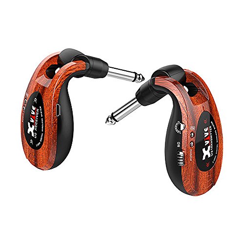 Xvive U2 - Sistema Wireless Per Chitarra, Basso E Altri Strumenti, Ricaricabile 2.4Ghz, Trasmettitore/Ricevitore Digitale, Colore: Redwood