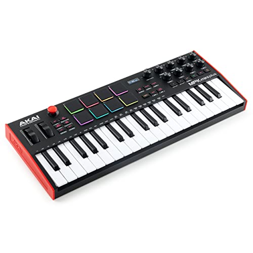 Akai Professional Mpk Mini Plus – Controller Tastiera Midi Usb A 37 Tasti Per Mac E Pc Con 8 Pad Mpc Rgb, Manopole Rotary E Software Musicale