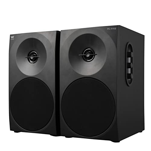 Woxter Dinamica Linea 410 Black - 2,0 Altoparlanti Stereo (Alimentato Con Potenza 150W, Legno, Woofer Da 4 ", 2 Tweeter, 3,5 Mm, Rca, Bass Reflex Di C