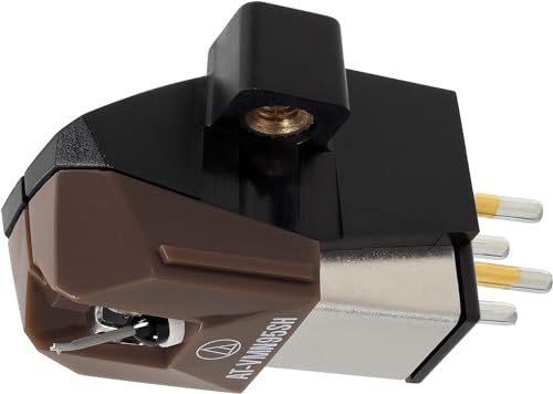 Audio-Technica At-Vm95Sh Dual Moving Magnet Cartridge 1/2" Mount With Shibata Stylus Includes Mountinting Hardware (Black/Brown)