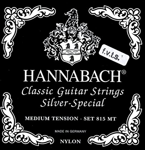 Corde Per Chitarra Hannabach Per Chitarra Classica Serie 815 F.V.T.S Set Alta Tensione Argento Speciale (Corde Multiuso Per Quasi Tutti Gli Strumenti,
