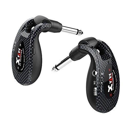 Xvive U2 - Sistema Wireless Per Chitarra, Basso E Altri Strumenti, Ricaricabile 2.4Ghz, Trasmettitore/Ricevitore Digitale, Colore: Carbon