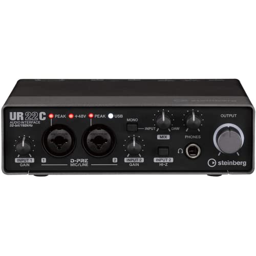 Steinberg Ur22C Interfaccia Audio Usb 3.0 , Comprensiva Di Pacchetto Software Cubase Ai, Cubasis Le E Steinberg Plus