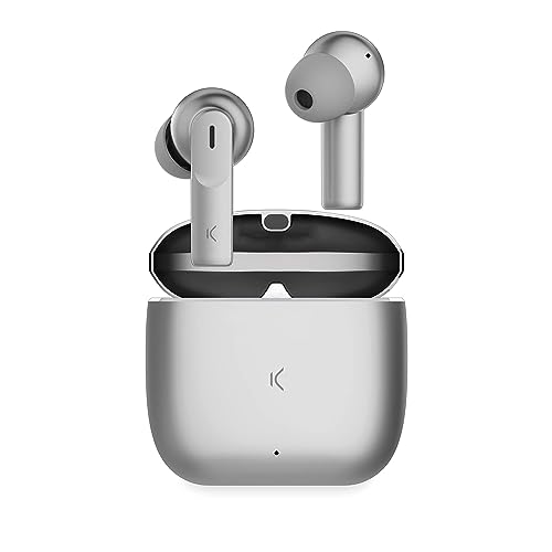 Ksix Meteor Cuffie Bluetooth Senza Fili, Chiamate Hd, Cancellazione Del Rumore Enc, Custodia Di Ricarica In Metallo, True Wireless Stereo, 32 Ore Di A