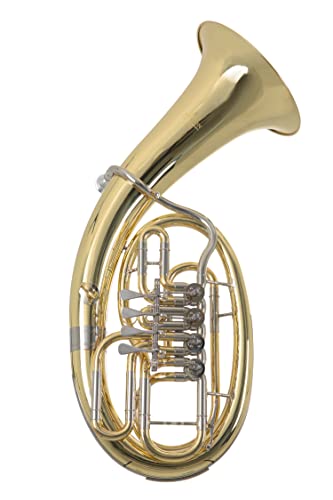 Roy Benson Bb-Baritone Bh-202 (Con Campana Ø 26 Cm, Componenti In Alpacca, 4 Valvole A Cilindro, Precisione E Suono Di Prima Classe, In Custodia Sagom