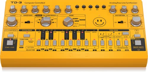 Behringer Td-3 Am Giallo Sintetizzatore Analogico Di Bassi Con Step Sequencer Arpeggiatore E Filtro Risonante