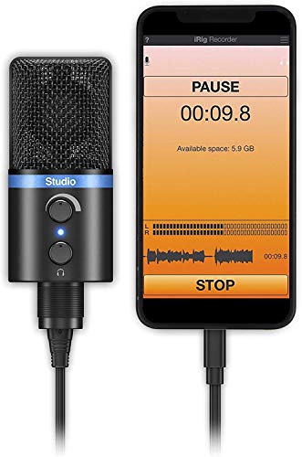 Ik Multimedia Irig Mic Studio Microfono A Condensatore Per Ios/Android, Nero