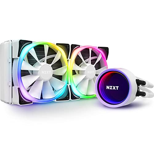 Nzxt Kraken X53 Rgb 240Mm - Rl-Krx53-Rw - Aio Rgb Cpu Liquid Cooler - Rotating Infinity Mirror Design - Powered By Cam V4 - Rgb Connector - Aer Rgb V2
