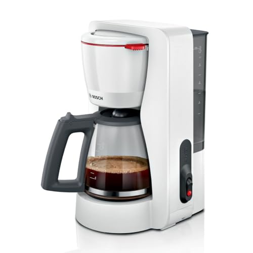 Bosch Mymoment Tka2M111,1200 W, Caraffa In Vetro Da 1,25 L, Per 10-15 Tazze, Funzione Di Mantenimento In Caldo 40 Minuti, Bianco Opaco