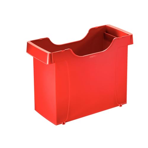Leitz-Scatola 19080025 Plus Per Cartelle Sospese Per I Documenti A4 In Polistirene, Colore: Rosso