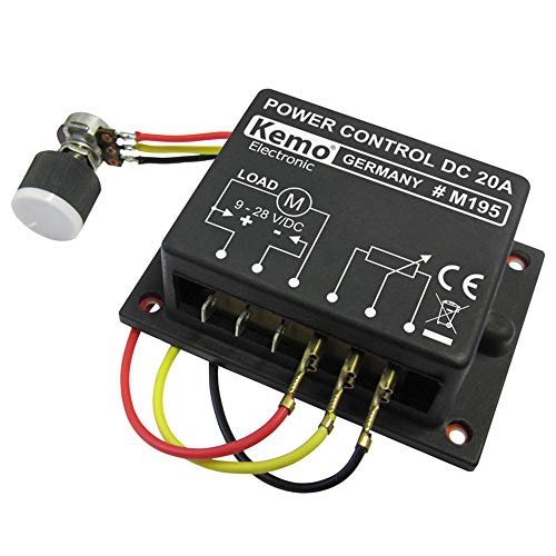 Kemo M195 Pwm Regolatore Di Potenza 9 – 28 V/Dc, Max. 20 A. Regola Carichi Cc Ad Esempio Motori A Corrente Continua, Lampadine, Riscaldatori, Led Con