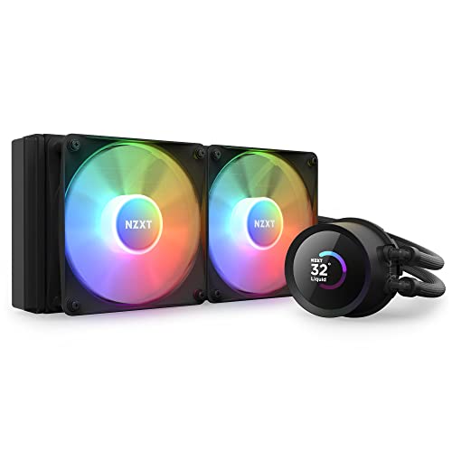 Nzxt Kraken 240 Rgb - Dissipatore A Liquido Aio Per Cpu 240Mm - Display Lcd Quadrato Personalizzabile Da 1.54"" Per Immagini - Pompa Ad Alte Prestazio
