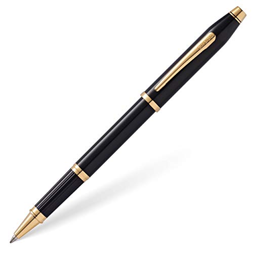 Cross Century Ii Black Lacquer With 23 Ct Appointments Roller