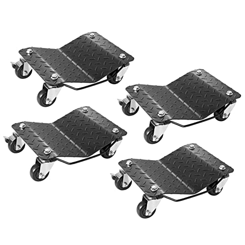 Vevor Carrello Sposta Auto Moto Sottoruote 4 Pezzi Carico Singolo 700Kg Carico Max. Totale 3000 Kg, Pedana Carrello Sposta Auto Ausilio Di Manovra Pos