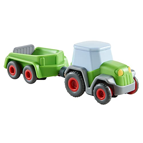 Haba 305562-Kullerbü – Traktor Mit Anhänger, Kugelbahnzubehör Ab 2 Jahren Accessori Per Pista A A Sfera, Colore Verde, 305562