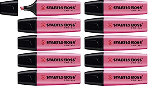 Evidenziatore - Stabilo Boss Original - Confezione Da 10 - Rosa
