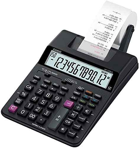 Casio Hr-150Rce Calcolatrice Scrivente Portatile, Display A 12 Cifre, Stampa 2.0 Righe/Sec., Nuove Funzioni Check & Correct, Funzioni After Print E Re