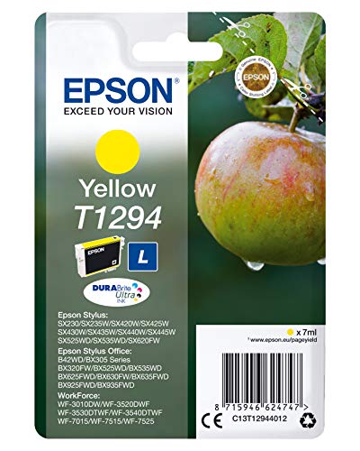 Epson T129 Serie Mela, Cartuccia Originale Getto D'Inchiostro Durabrite Ultra, Formato Standard, Giallo