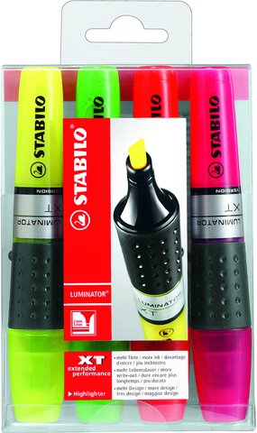 Pochette Di 4 Evidenziatori Luminator – Stabilo – Punta Larga