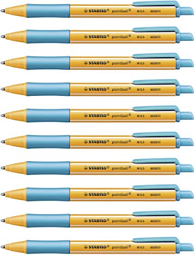 Penna A Sfera Ecosostenibile - Stabilo Pointball - Co2 Neutral - Confezione Da 10 - Turchese