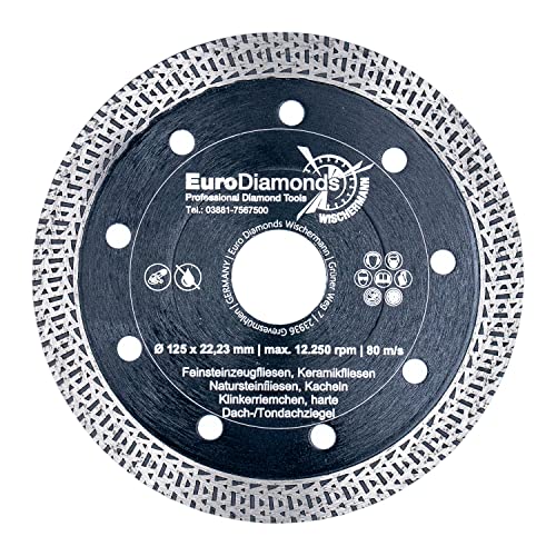 Disco Diamantato Di Edw Granit Supercut Professionale Per Piastrelle 125 Mm X 22,2 Mm, Disco Diamantato 125 Mm Ultra Sottile