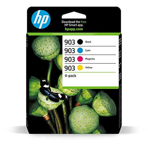 Hp 903 Nero, Ciano, Giallo E Magenta, 6Zc73Ae, Confezione Da 4 Cartucce Originali Hp, Compatibili Con Stampanti Hp Officejet 6950, Officejet Pro 6960