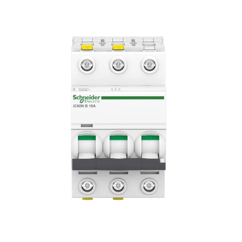 Schneider A9F03316 Interruttore Di Circuito Ic60N, 3P, 16A, B. Caratteristica, 16 A, 3 Polig
