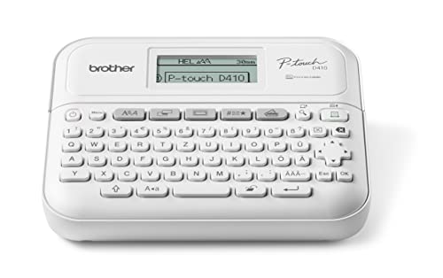 Brother Pt-D410Vp - Etichettatrice Per Ufficio E Ufficio (Per Nastri Tze Da 3, 5 A 18 Mm Di Larghezza, Velocità Di Stampa Fino A 20 Mm/Sec), Con Valig