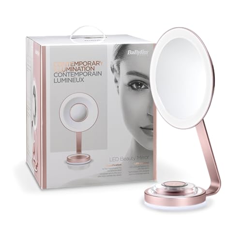 Babyliss 9450E Specchio Ultra Slim Beauty Mirror Con Illuminazione Circolare Led Con 3 Impostazioni