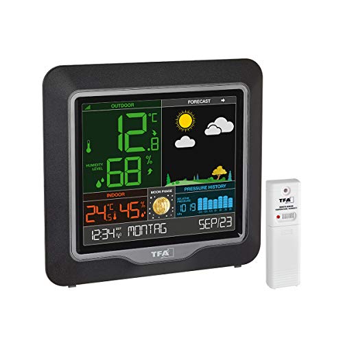Tfa Dostmann Season Stazione Meteorologica Radio Con Sensore Esterno, Nero, (L) 175 X (B) 32 (84) X (H) 165 Mm