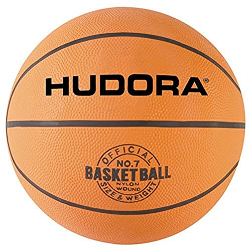 Hudora Palla Da Basket Misura 7 Sgonfia - Palla Da Basket Da Interno Ed Esterno In Gomma Per Bambini, Ragazzi, Adulti - Palla Maneggevole In Gomma Nat