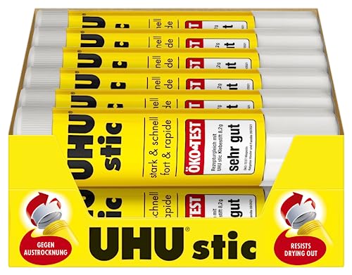 Uhu Stic Glue Stick Solid Washable Non-Toxic 21G Ref 45611 [Pack 12]