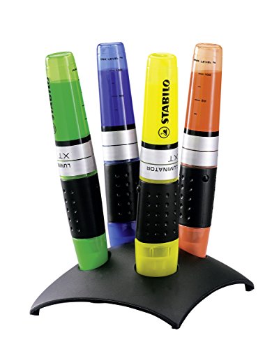 Evidenziatore - Stabilo Luminator - Lunga Durata E Doppio Tratto (2 + 5 Mm) - Desk-Set Da 4 - Colori Assortiti