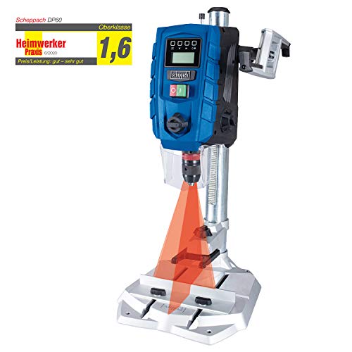 Scheppach Trapano Da Banco Dp60 | Schermo Digitale | Luce Led & Laser | Mandrino 1,5-13Mm | 710W | Trapano A 2 Velocità Con Velocità Variabile: 170-88