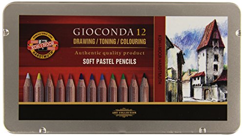 Koh-I-Noor 8827012005Pl, Ast. 12 Pastelli Soft Pastels Gioconda In Scatola Di Metallo