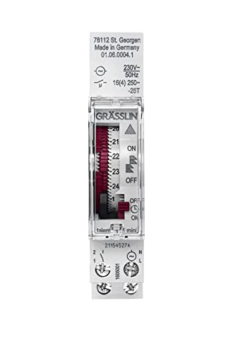 Grasslin Talento Talento111M 24Hr Mini Din-Rail Single Channel Mechanical Synchronous Timeswitch