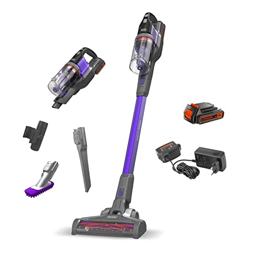 Black+Decker Bhfev182Cp-Qw Aspirador De Escoba 4En1 Power Series Extreme Especial Para Mascotas Con Batería Externa 18V 2Ah.3 Velocidades Y 58Min De A