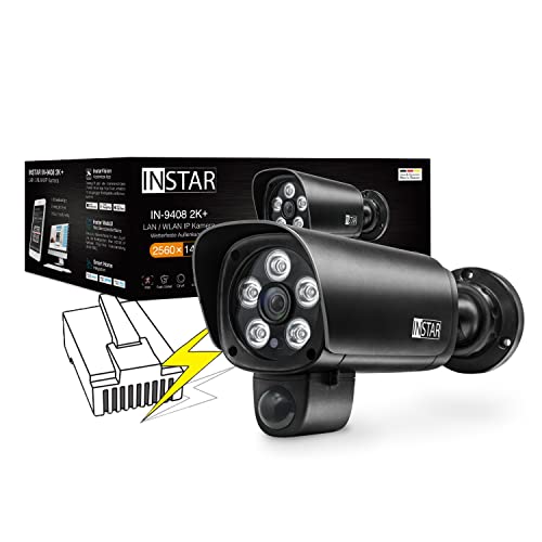 Instar® In-9408 2K+ Lan/Poe Telecamera Di Sorveglianza - Intelligenza Artificiale - Telecamera Per Esterni Resistente Alle Intemperie - Power Over Eth