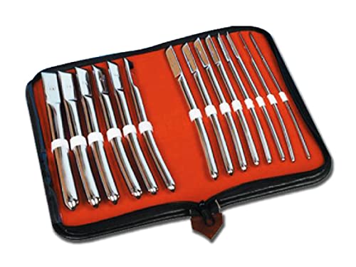 Gima Set Ginecologia Di Dilatatori Di Hegar, Include 14 Dilatatori Cromati Con Diametro Da 4 A 17 Mm, In Pratica Custodia Porta Strumenti
