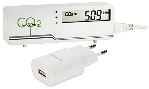 Tfa Dostmann Aircontrol Mini Co2 Tfa 31.5006 - Misuratore Di Controllo Dell'Aria (Bianco Con Alimentatore)