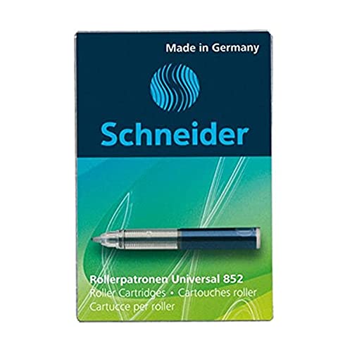 Schneider 185203 - Cartuccia 852 Per Penna Roller, Punta M, 5 Cartucce, Blu Oltremare, Royal Blue