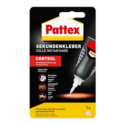 Pattex Colla Istantanea Matic, 3 G Di Colla Liquida Per Riparazioni Istantanee Extra Veloci, Forti E Flessibili In Casa, Resistente Alla Lavastoviglie