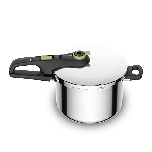 Tefal Secure Trendy P2580703 Pressure Cooker 6 L,2-Stage Cooker Intensive Level 117 °C,Gentle Level 112 °C,Induction Capsule Base,Suitable For All Coo