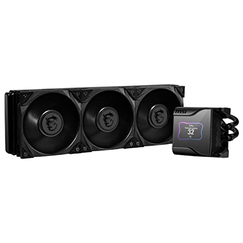 Msi Meg Coreliquid S360 Aio Dissipatore Cpu A Liquido, Display 2.4" Ips, Asetek Pump, 3X Ventole Silent Gale P12, Tubazione A Prova Di Evaporazione, M
