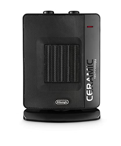 De'Longhi Dch7032.B Termoventilatore Verticale, Tecnologia Ceramica, Silenzioso, 3 Livelli Di Potenza, Ventilazione Estiva, Luce, Anti-Ribaltamento, P