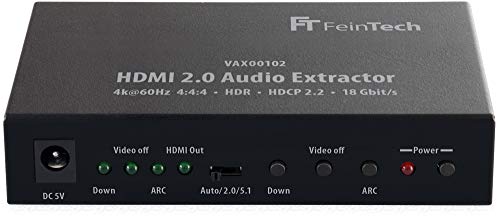 Feintech Vax00102 Hdmi 2.0 Audio Extractor, Arc 4K Hdr Nero