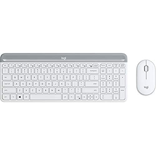 Logitech Mk470 Kit Mouse E Tastiera, Layout Spagnolo Qwerty - Bianco