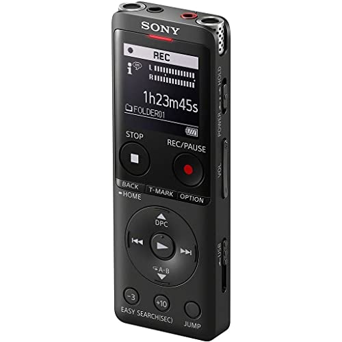 Sony Icd-Ux570 Registratore Vocale Stereo, Display Oled, Riduzione Rumori Sottofondo, Altoparlante Integrato, Jack Cuffie E Microfono, Memoria 4 Gb +