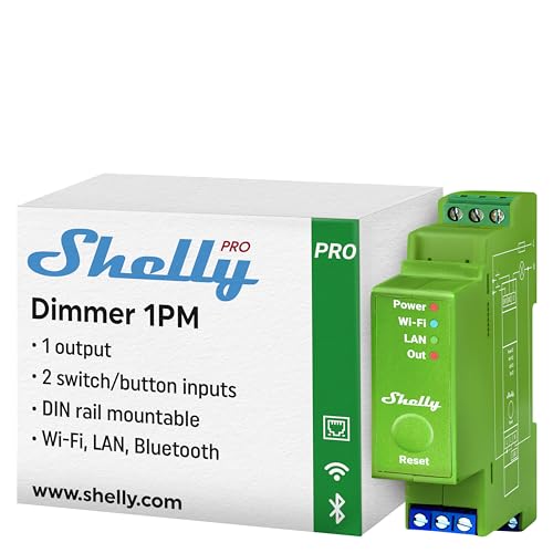 Shelly Pro Dimmer 1Pm | Smart Dimmer Professionale A 1 Canale Su Guida Din Con Monitoraggio Delle Prestazioni