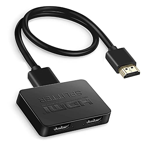 Hdmi Splitter 1 In 2 Out, 4K Hdmi Splitter Per Doppio Monitor Con Stessa Immagine, 1X2 Hdmi Splitter 1 A 2 Amplificatore Per Full Hd 1080P 3D Con Cavo